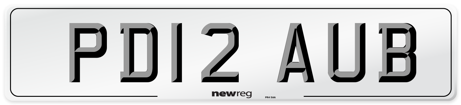 PD12 AUB Number Plate from New Reg